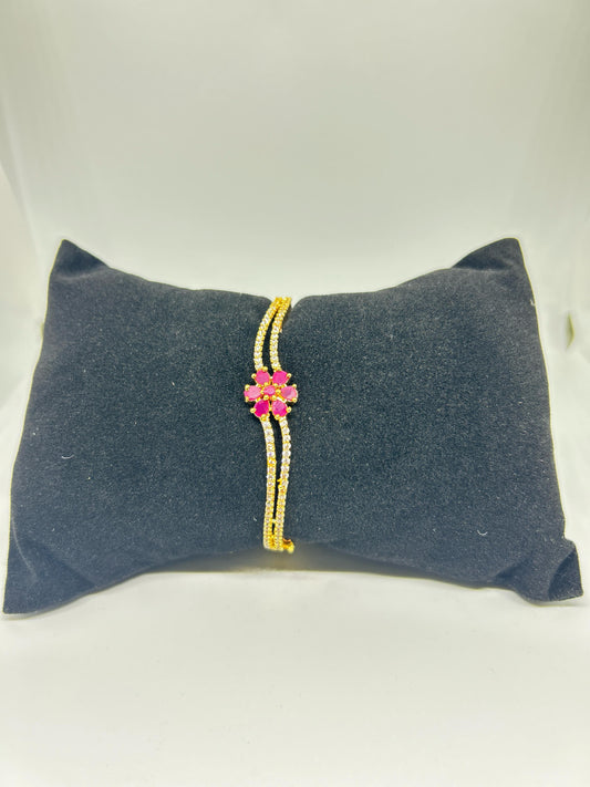 Ruby Bloom Gold Bracelet