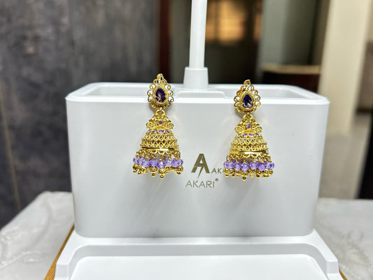 Lavender Luxe Temple Jhumkas
