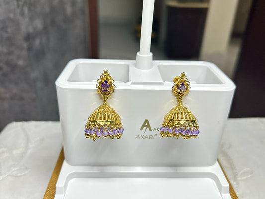 Royal Amethyst Dome Jhumkas