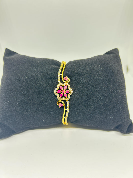 Pink Blossom Curved Bracelet